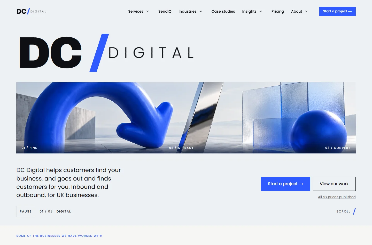 The DC Digital draft homepage, captured on 6 October 2026.
