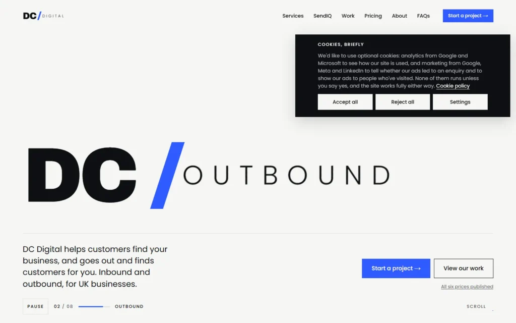 The new dcdigital.uk homepage, captured at the same width.