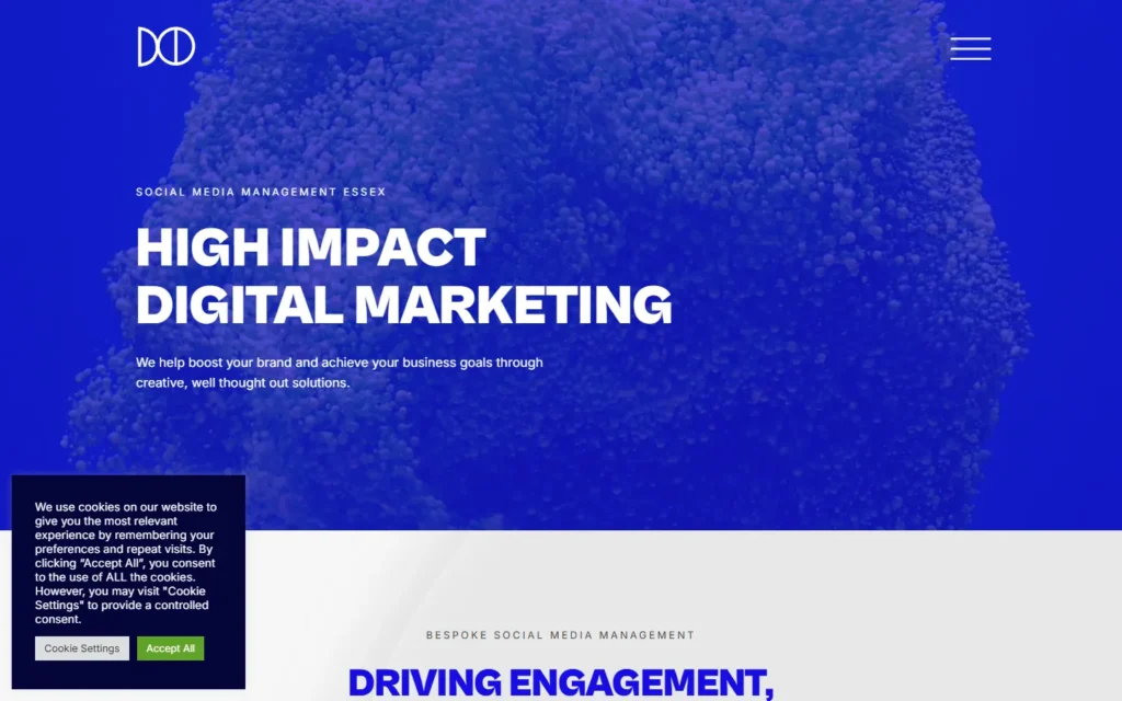 The previous dcdigital.uk homepage, captured at 1440 pixels wide before the rebuild.